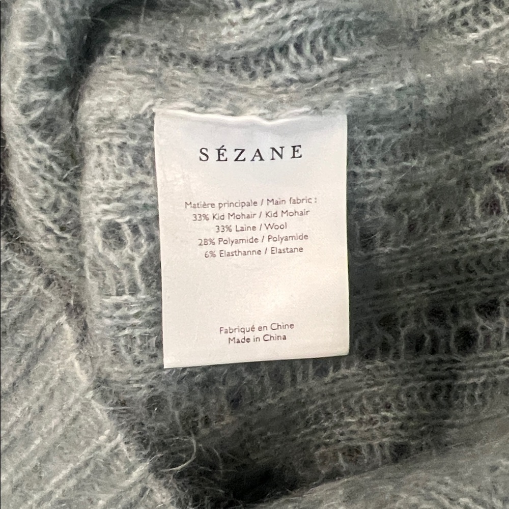Sézane Rosa Mohair Jumper Sweater w/Ballooned Sleeves in Sea Mist Green Size S - Picture 9 of 9